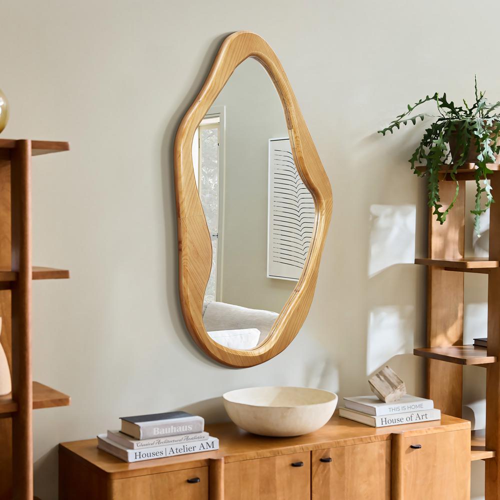 Organic Pine Wood Frame Free Form Wall Mirror. Picture 6