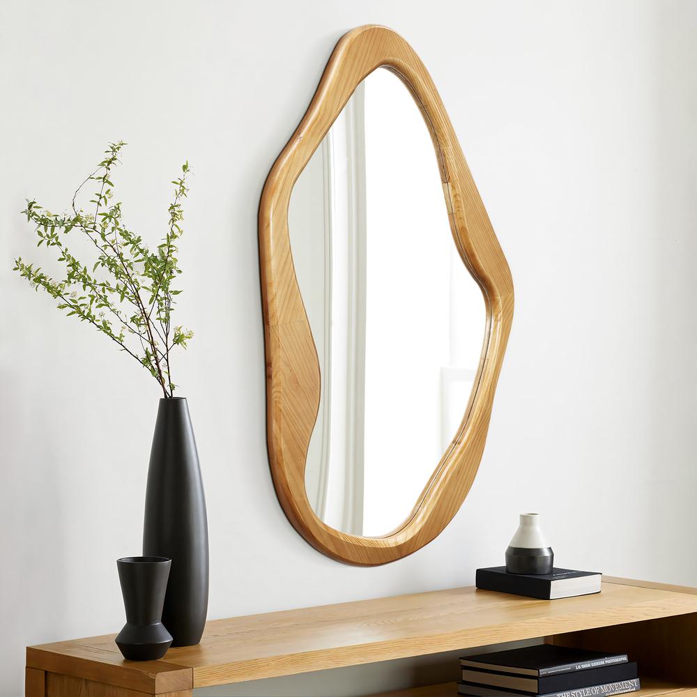 Organic Pine Wood Frame Free Form Wall Mirror. Picture 5
