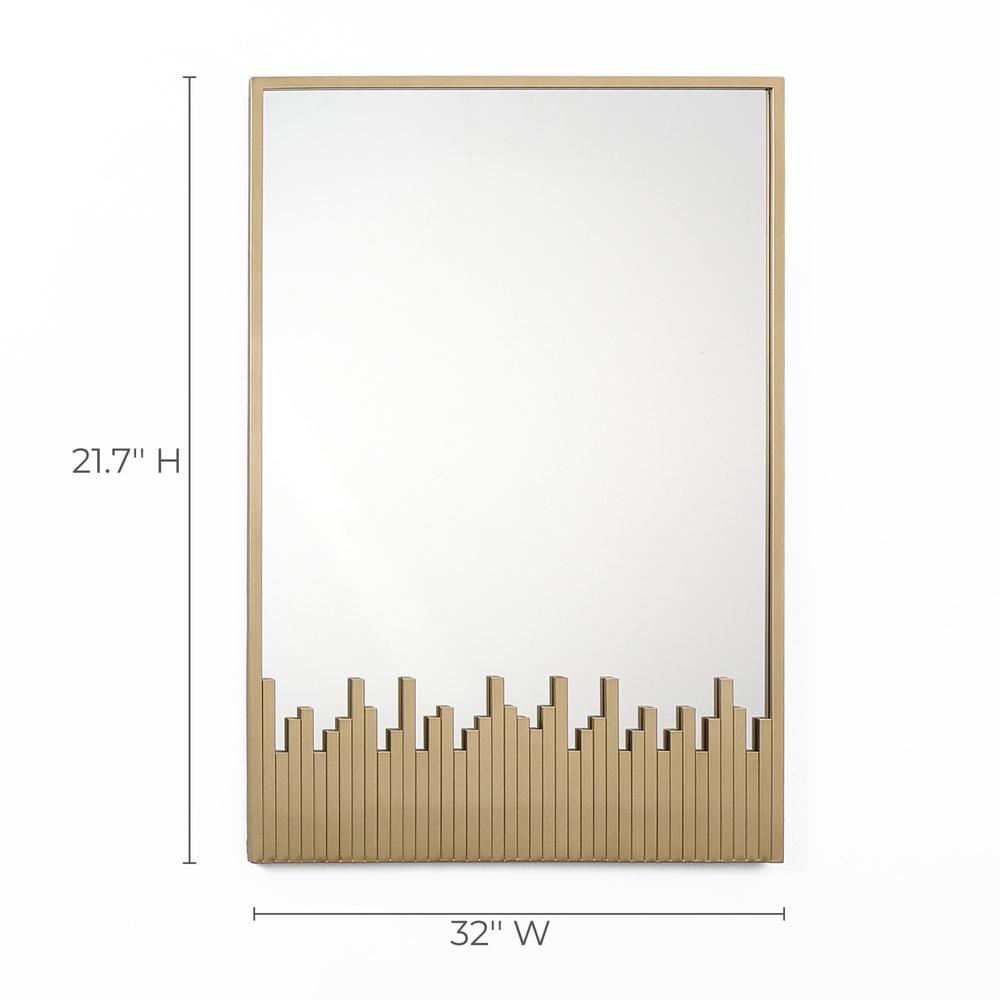 Cityscape Gold Metal Frame Rectangular Wall Mirror. Picture 8