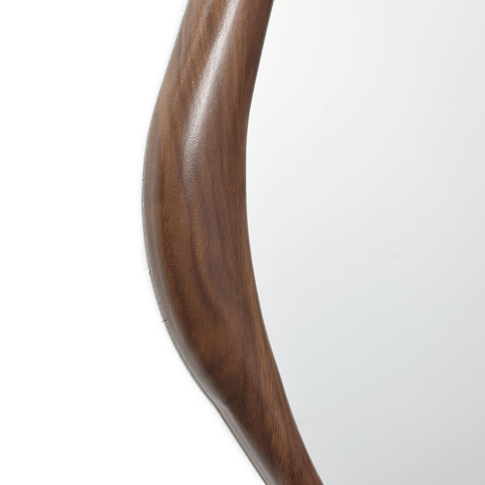 Brown Wood Frame Decorative Wall Mirror. Picture 3