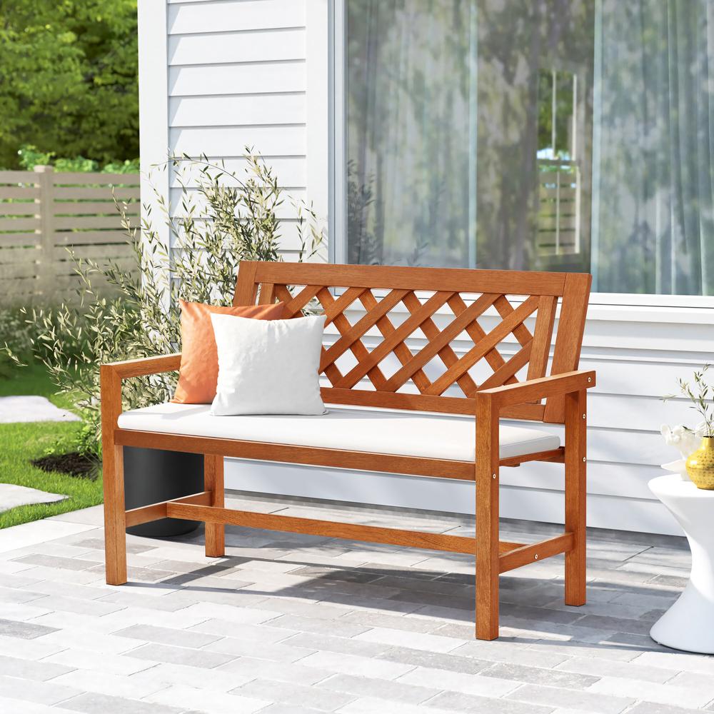 Laguna Solid Wood Outdoor Loveseat Bench. Picture 7