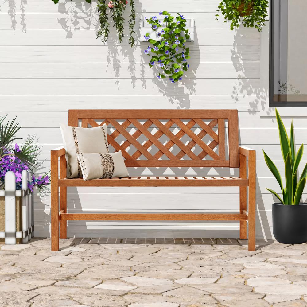 Laguna Solid Wood Outdoor Loveseat Bench. Picture 8
