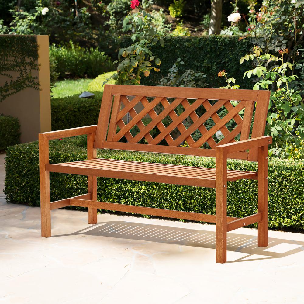 Laguna Solid Wood Outdoor Loveseat Bench. Picture 9