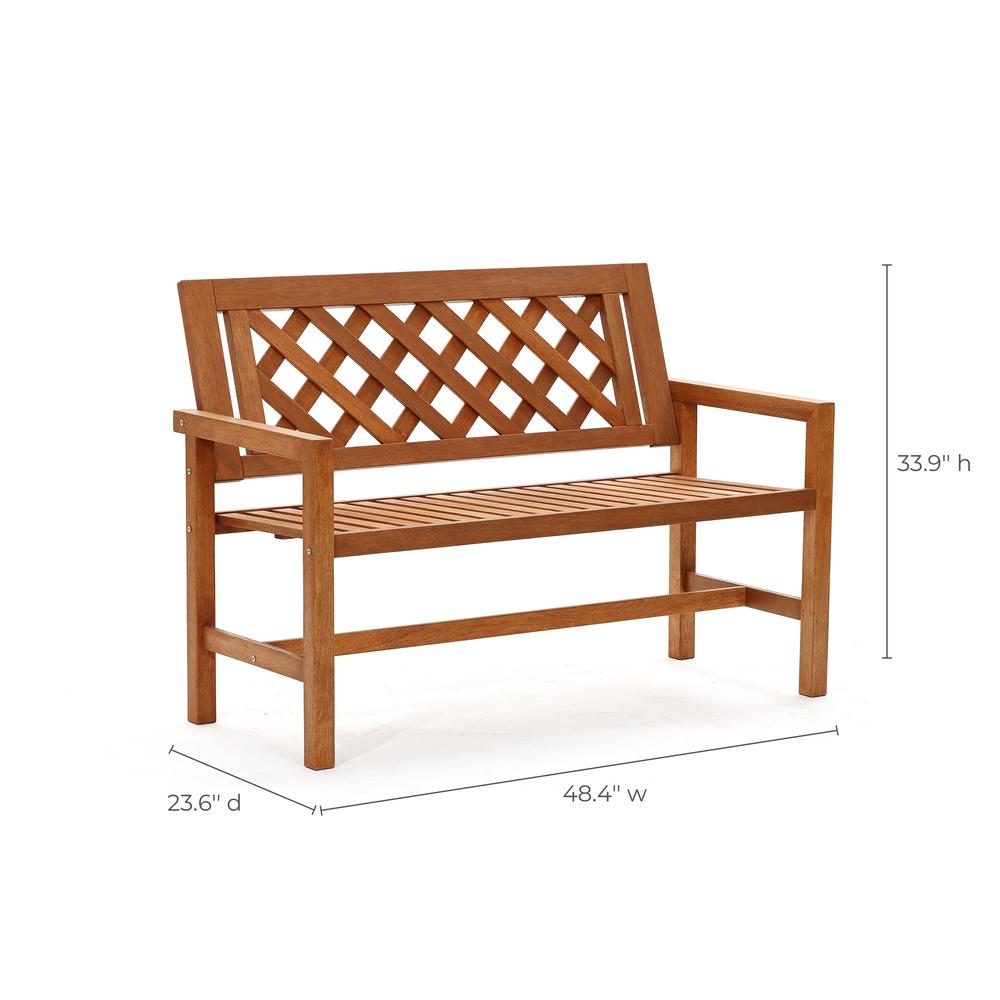 Laguna Solid Wood Outdoor Loveseat Bench. Picture 11