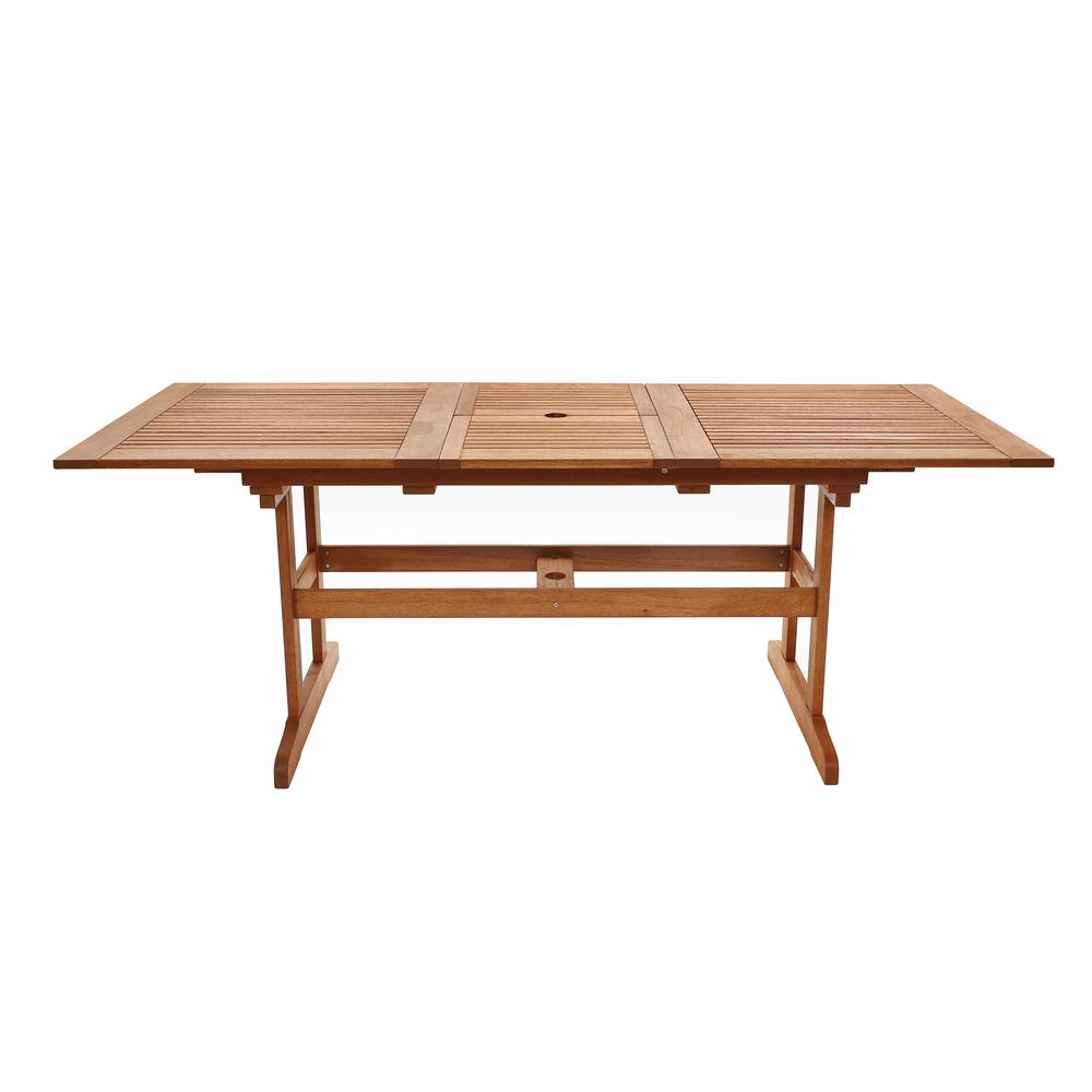 Carmel Solid Wood Extendable Outdoor Dining Table. Picture 1