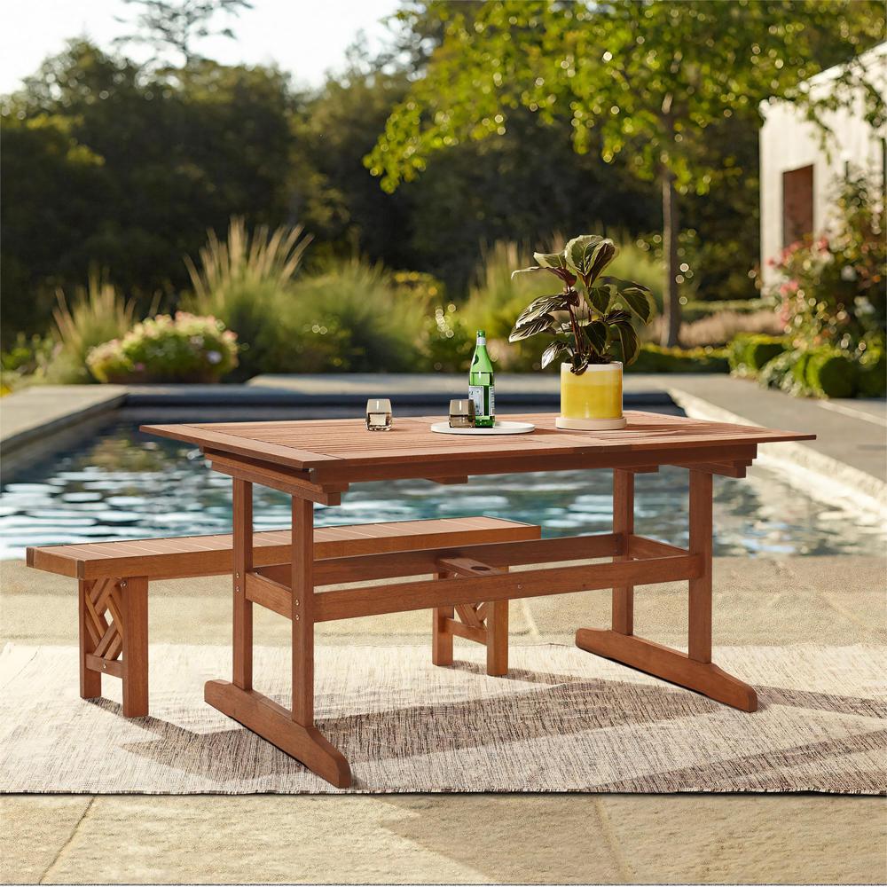 Carmel Solid Wood Extendable Outdoor Dining Table. Picture 9