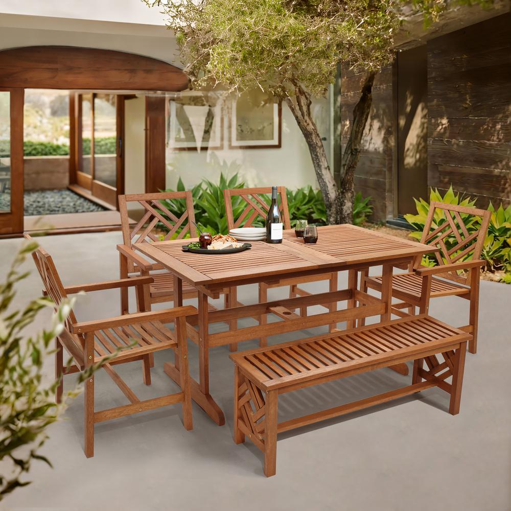 Carmel Solid Wood Extendable Outdoor Dining Table. Picture 10