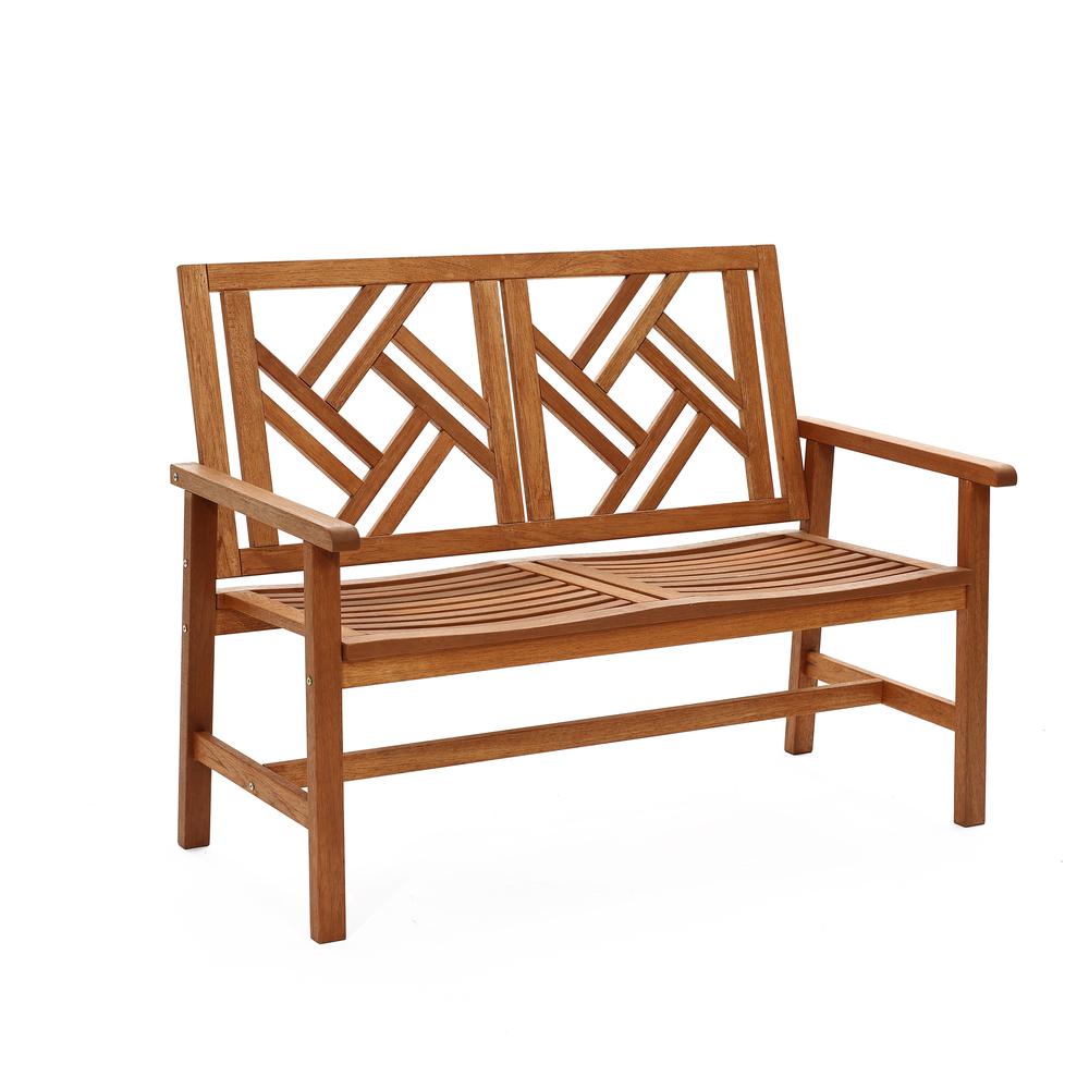 Carmel Solid Wood Outdoor Loveseat Park Bench. Picture 3