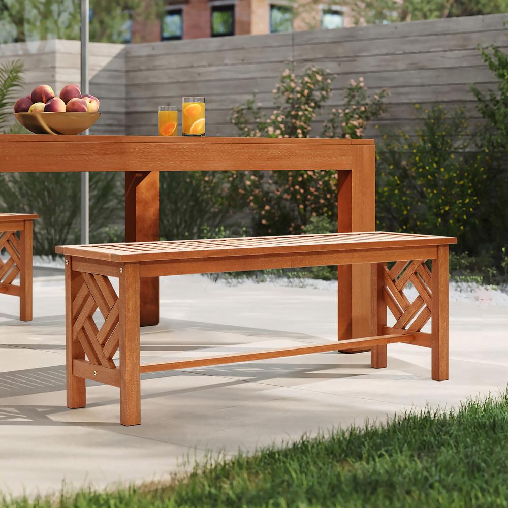 Carmel Solid Wood Outdoor Dining Bench. Picture 7