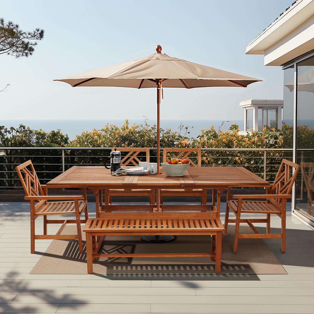 Carmel Solid Wood Outdoor Dining Bench. Picture 9