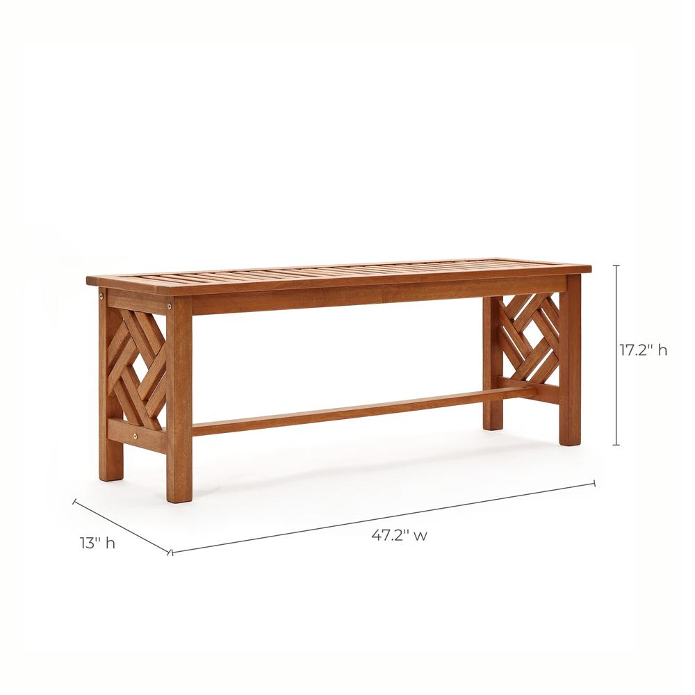 Carmel Solid Wood Outdoor Dining Bench. Picture 10