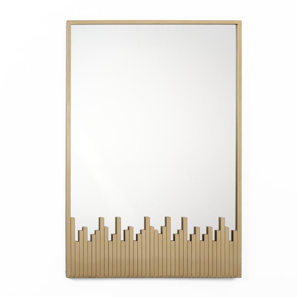 Cityscape Gold Metal Frame Rectangular Wall Mirror. Picture 1
