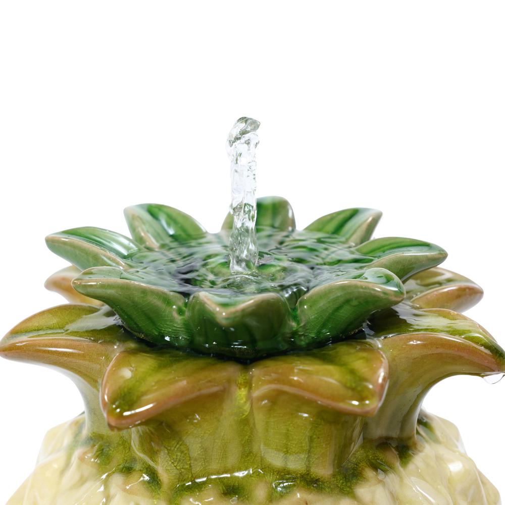 Pineapple Ceramic Indoor/Outdoor 17.1-In Tall Tabletop Fountain. Picture 2