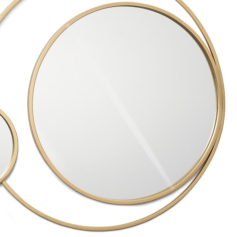 Orbit Modern Gold Metal Frame Round Wall Mirror. Picture 2