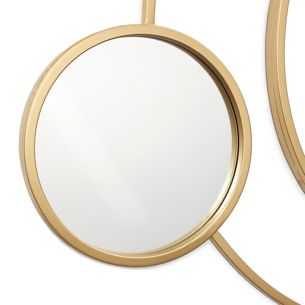 Orbit Modern Gold Metal Frame Round Wall Mirror. Picture 3