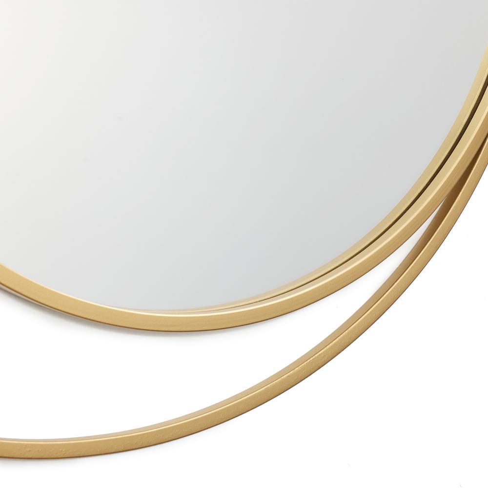 Orbit Modern Gold Metal Frame Round Wall Mirror. Picture 4