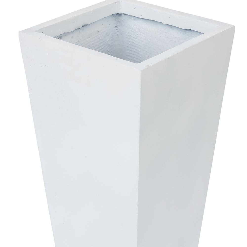 White MgO 18.5in. H Tall Tapered Planter. Picture 4