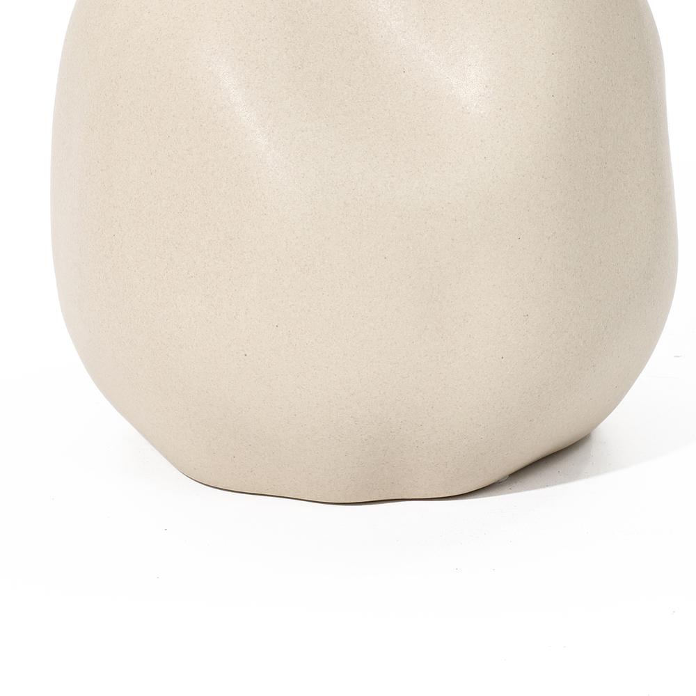 Ivory White Ceramic Modern Round Vase. Picture 3