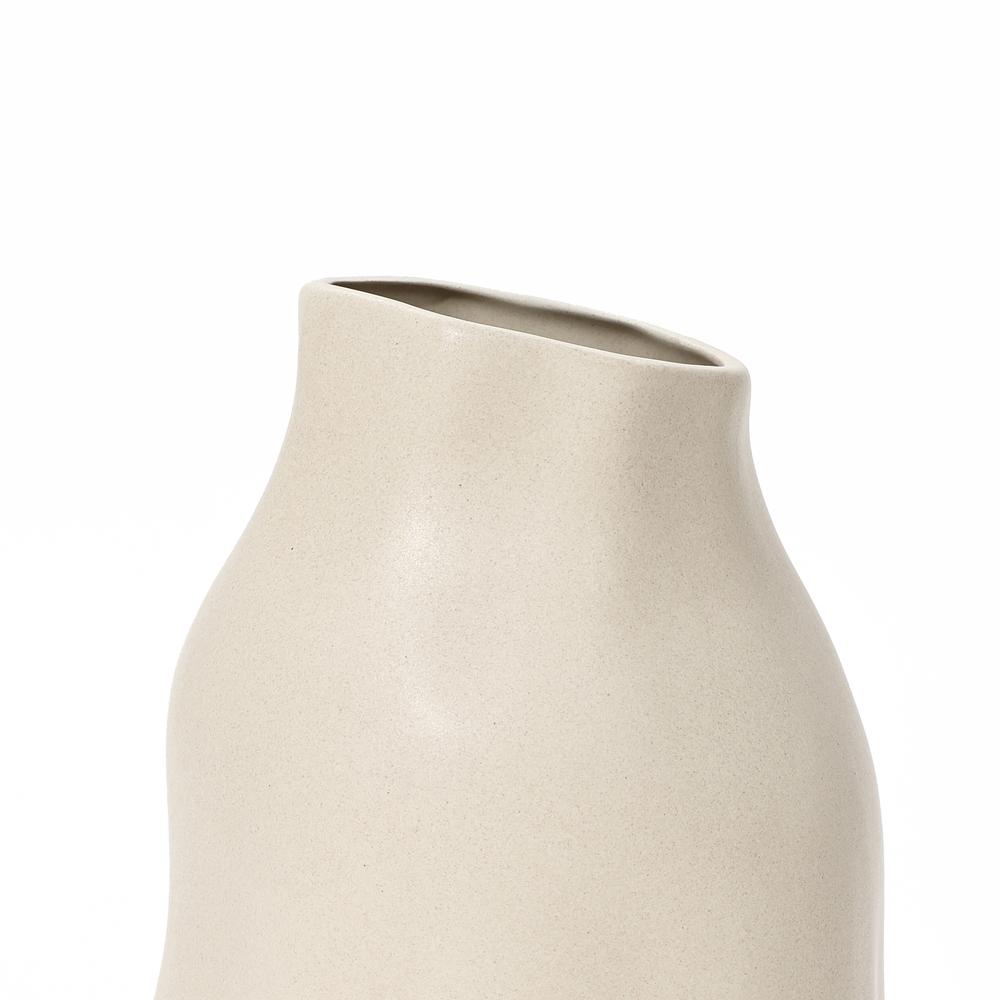 Ivory White Ceramic Modern Tall Vase. Picture 2