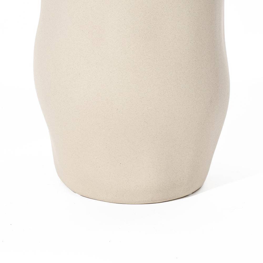 Ivory White Ceramic Modern Tall Vase. Picture 3