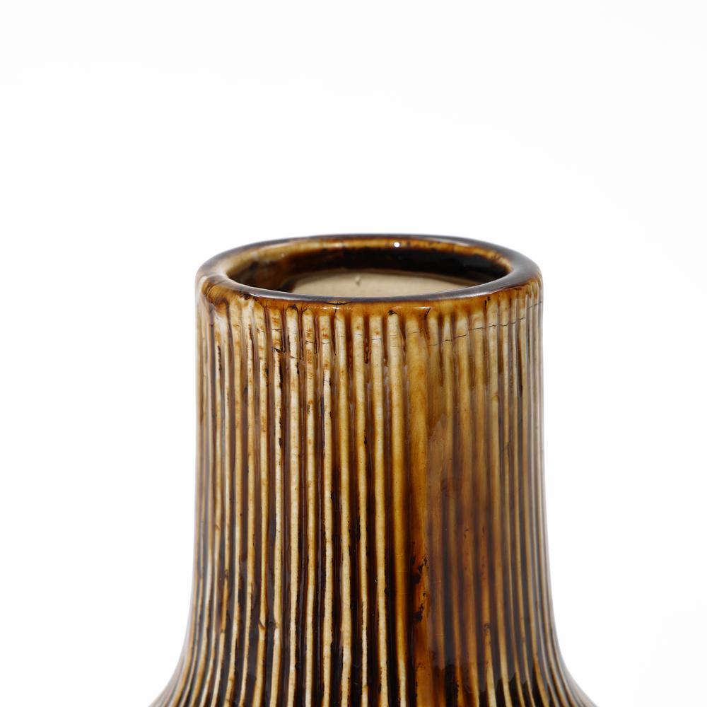 Earth Tones Ombre 15-Inch Tall Stoneware Vase. Picture 3