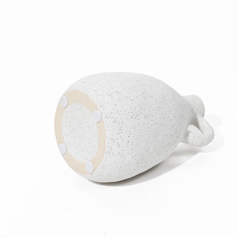 White Ceramic Pitcher Round Vase. Picture 2