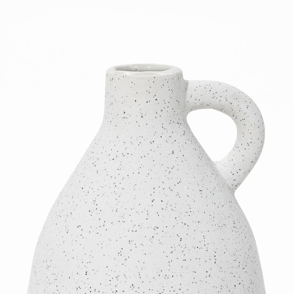 White Ceramic Pitcher Round Vase. Picture 3