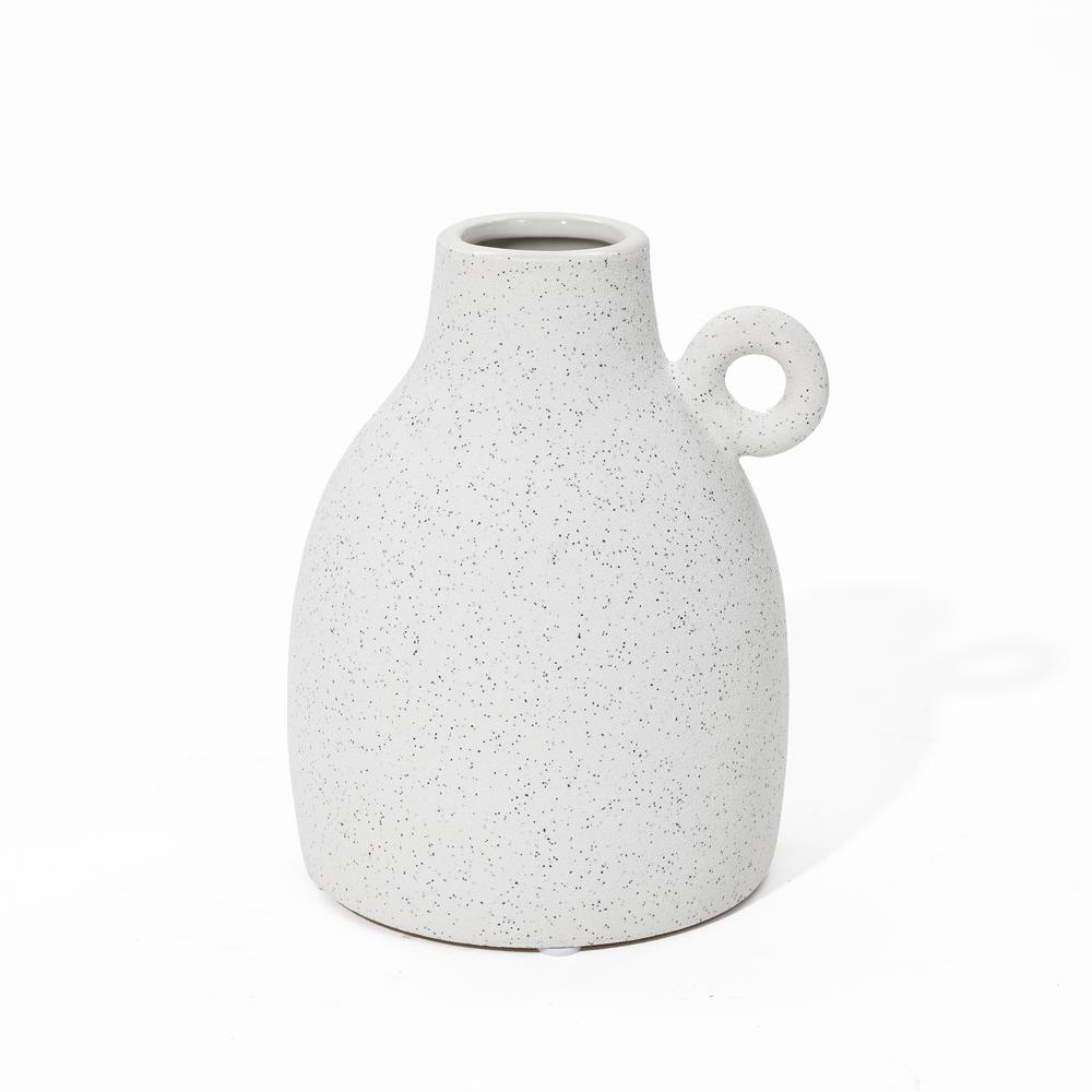 White Ceramic Jug Round Vase. Picture 1