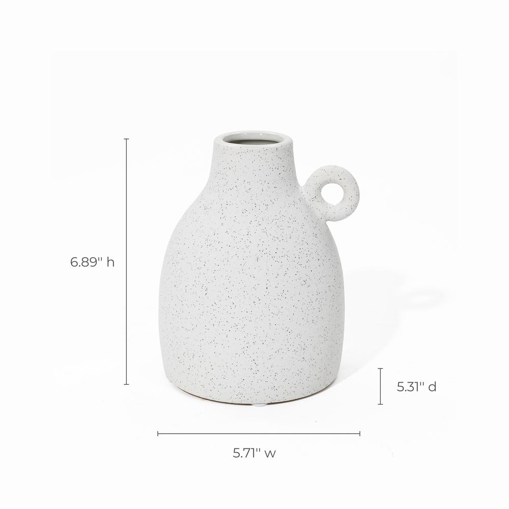 White Ceramic Jug Round Vase. Picture 8