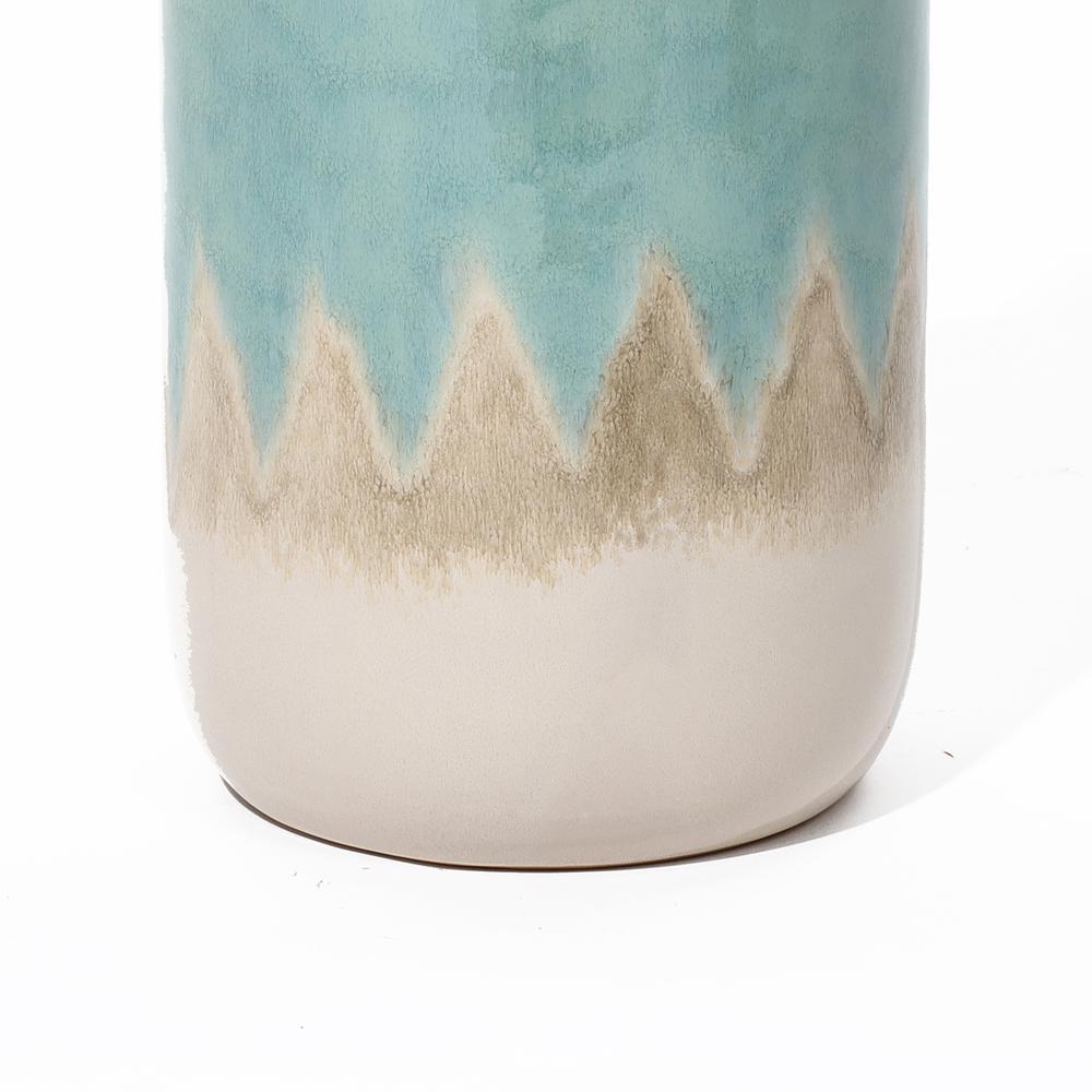 Ocean Ombre 15.35-Inch Tall Stoneware Vase. Picture 4