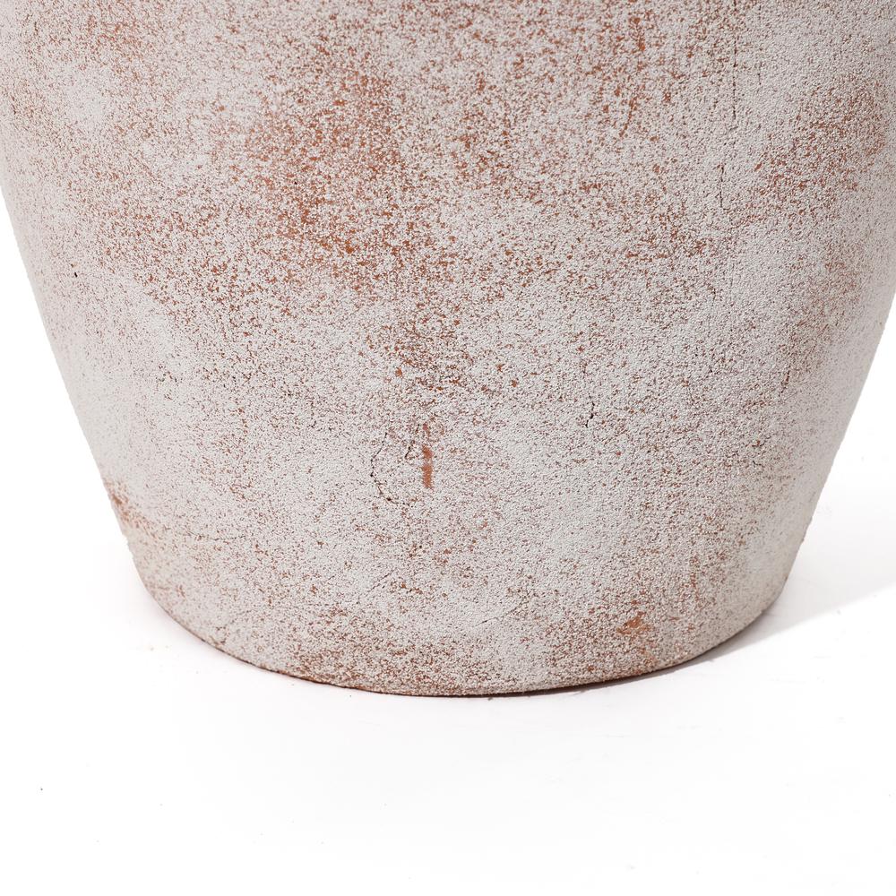 Marble Brown and White 12.4-Inch Tall Terracotta Vase. Picture 4