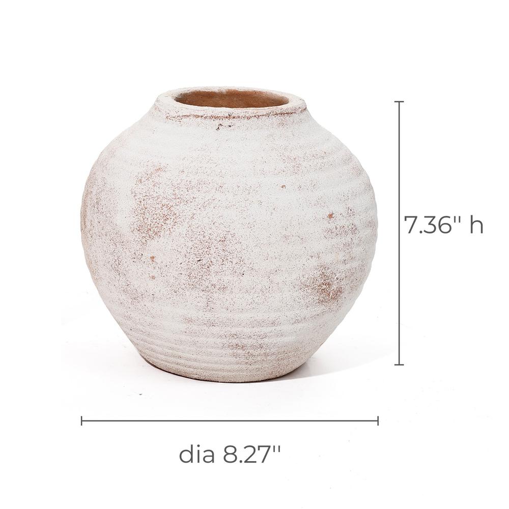 Marble Brown and White 7.5-Inch Tall Terracotta Vase. Picture 10