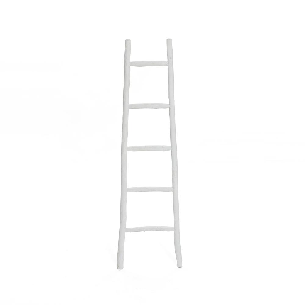 White Solid Wood 5-Rung Blanket Ladder. Picture 1