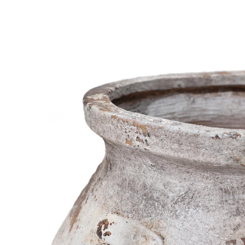 Off White Rustic Cauldron MgO Planter Pot. Picture 6