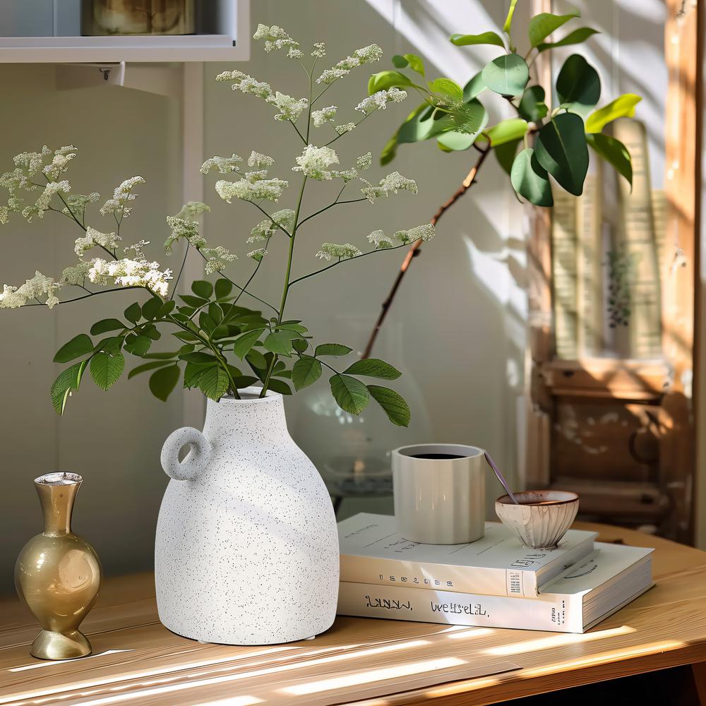 White Ceramic Jug Round Vase. Picture 5