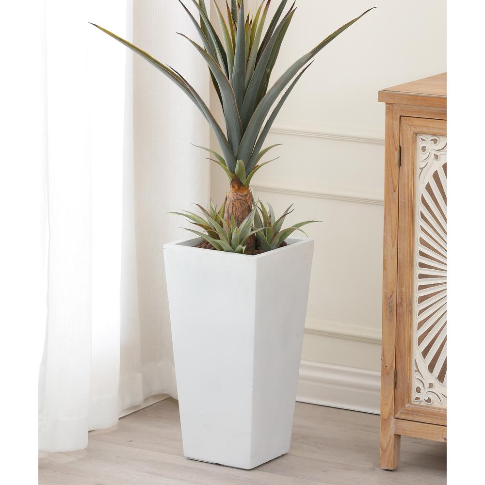 White MgO 18.5in. H Tall Tapered Planter. Picture 7
