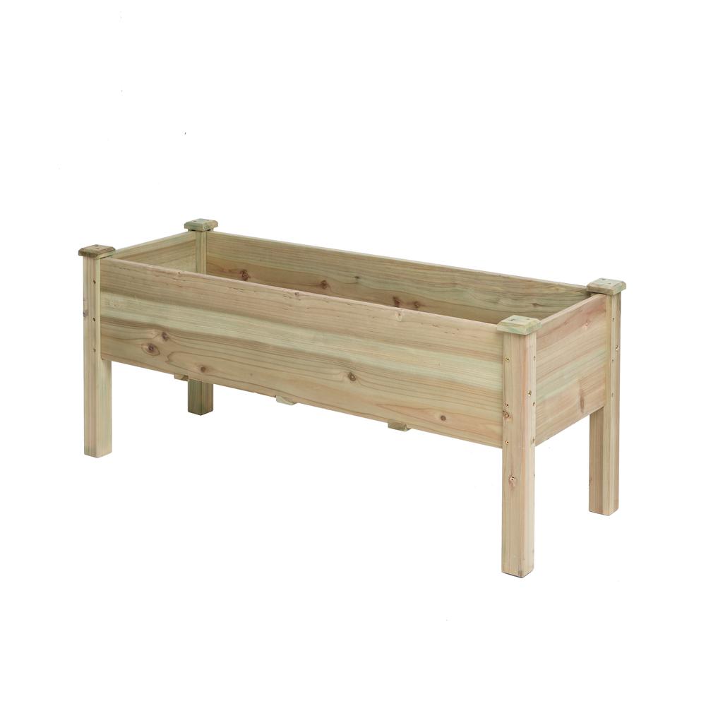 20.1 H Unfinished Fir Wood Raised Garden Bed Planter. Picture 1
