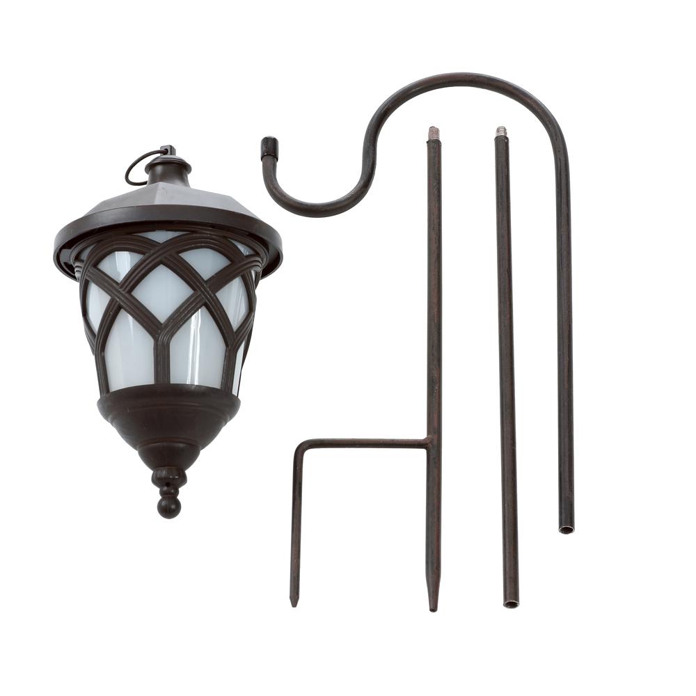 Set of 2 Hanging Solar Lanterns with Shepherd’s Hooks. Picture 6