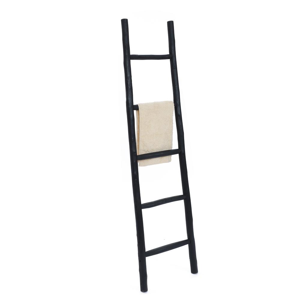 Rustic Black Wood 5-Ft Blanket Ladder. Picture 4