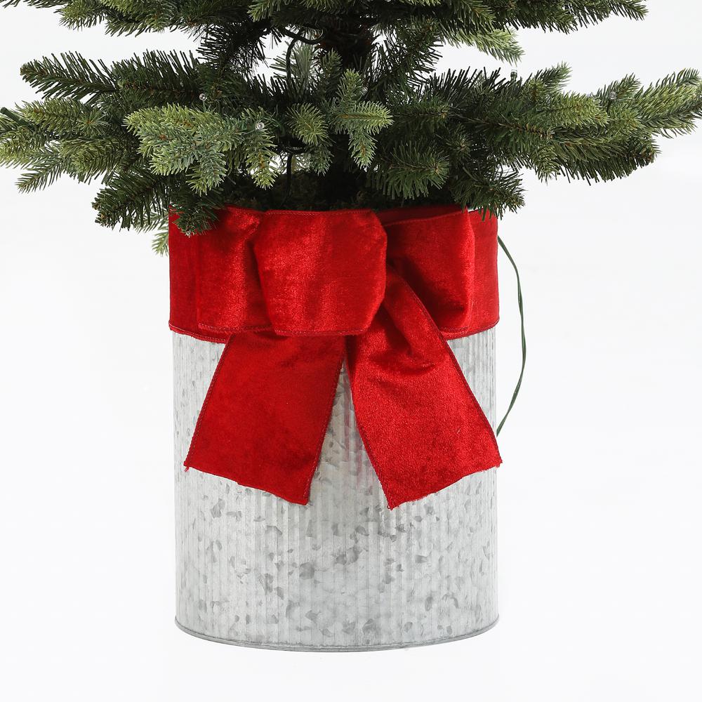3.5ft Pre-Lit Artificial Christmas Tree with Metal Pot. Picture 6