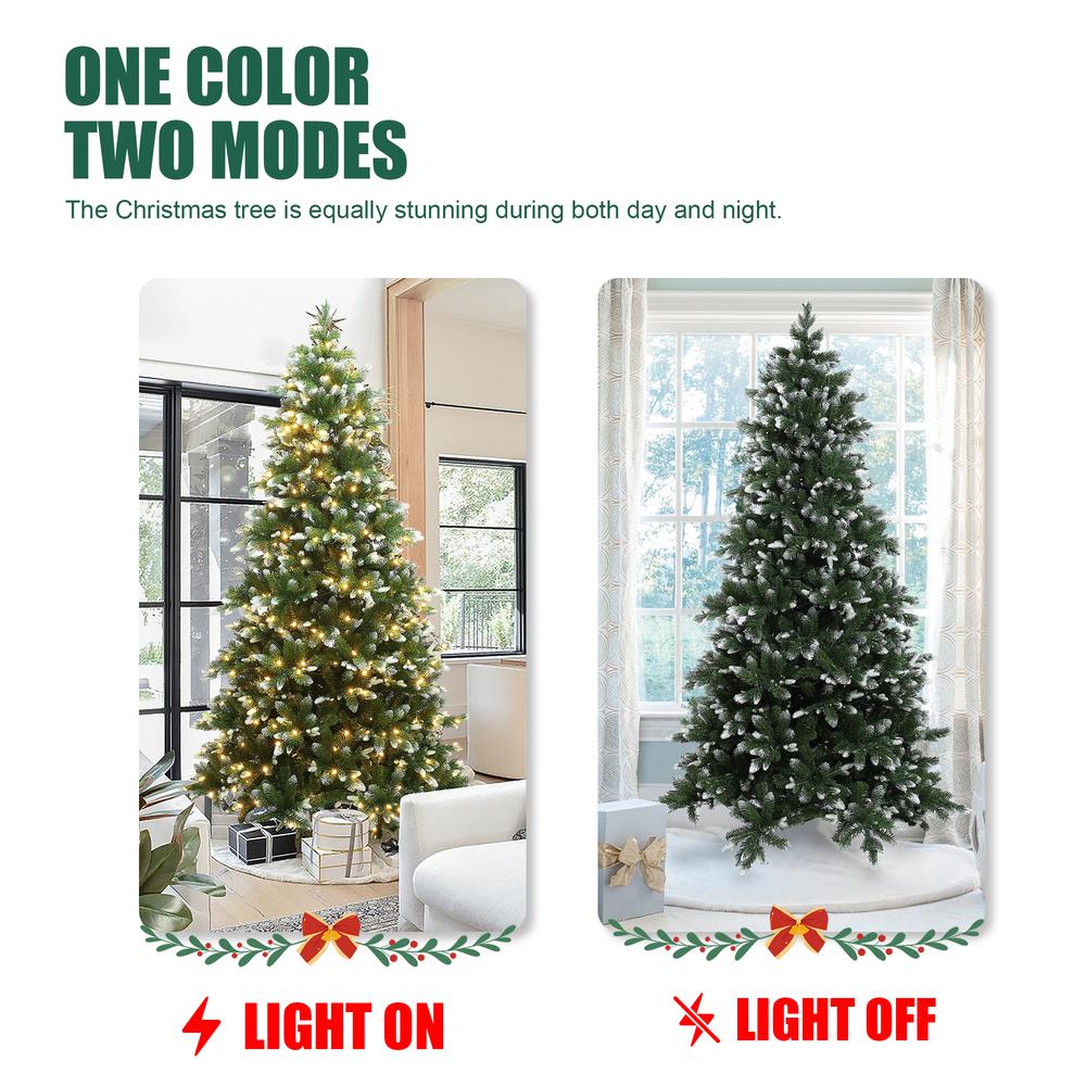 7.5Ft Pre-Lit Snow-Kissed Artificial Christmas Tree. Picture 13