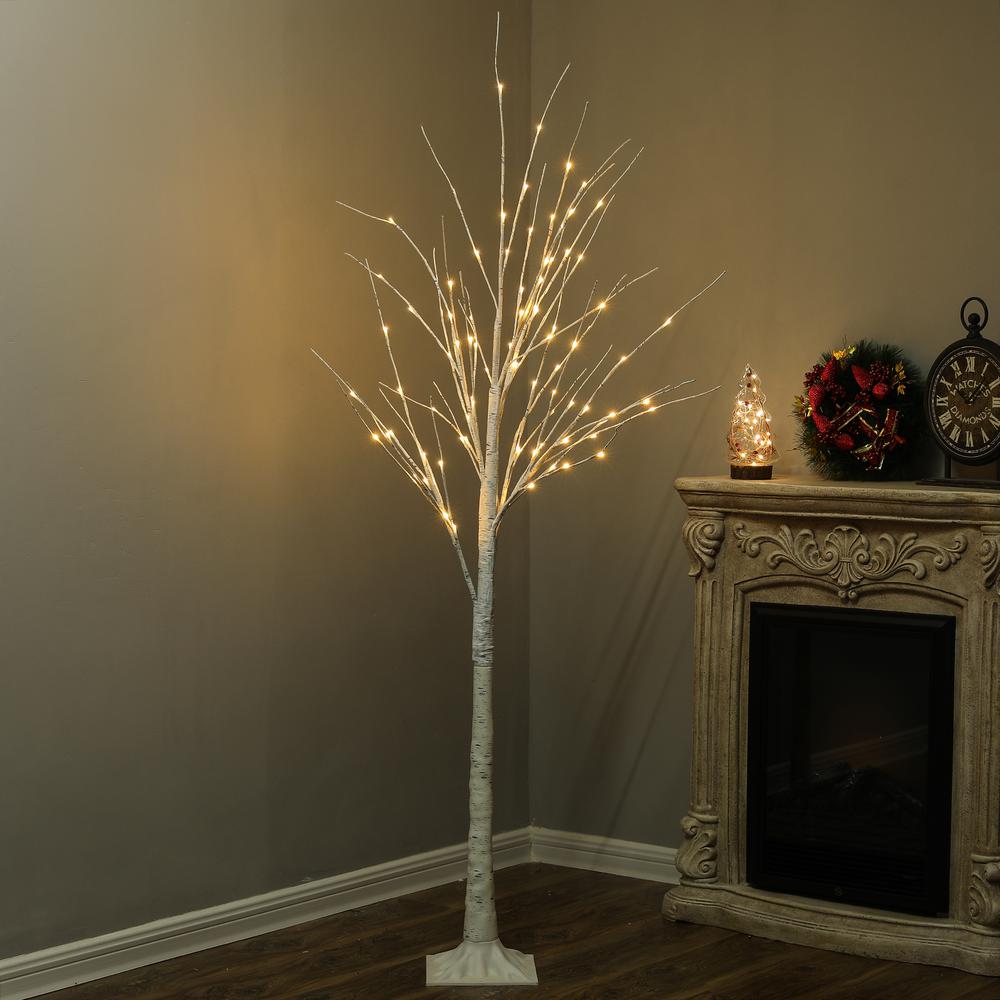 70in H Pre-Lit LED Birch Tree Decoration. Picture 4