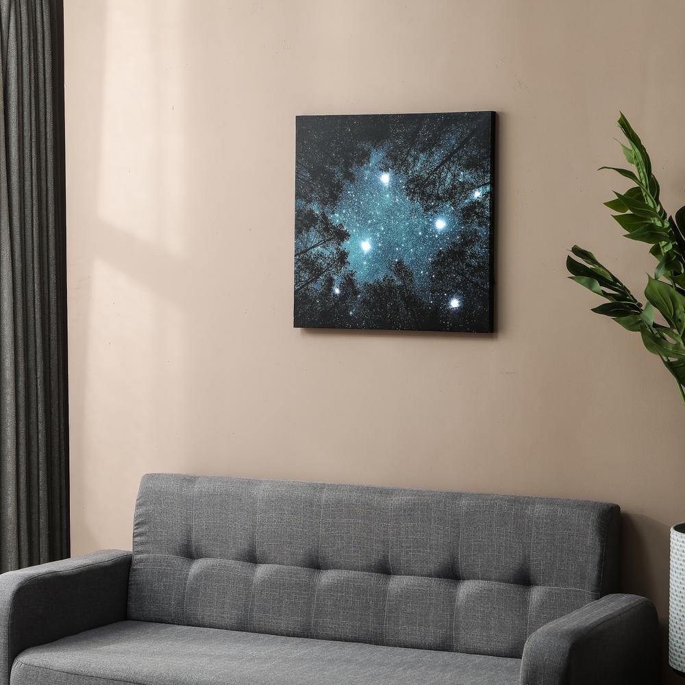 Starry Night Sky Canvas Print with LED Lights