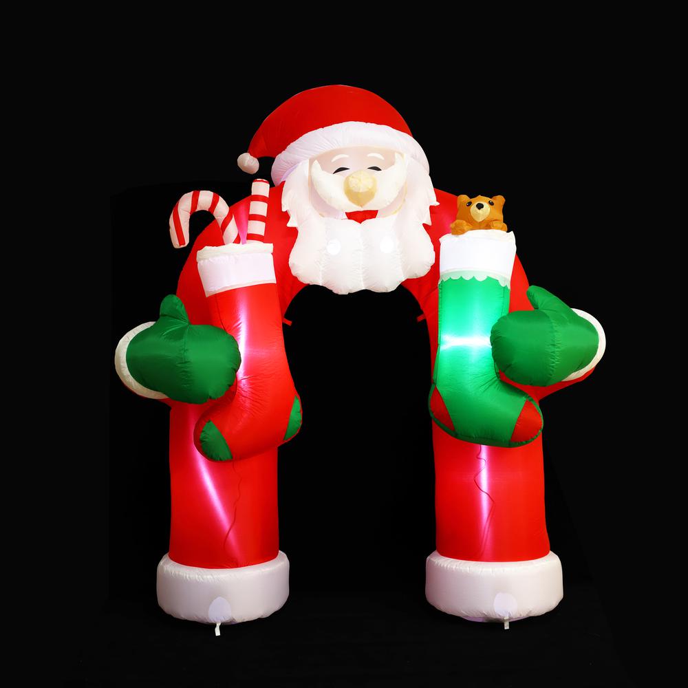 9Ft Santa Stockings Arch Inflatable with LED Lights. Picture 4