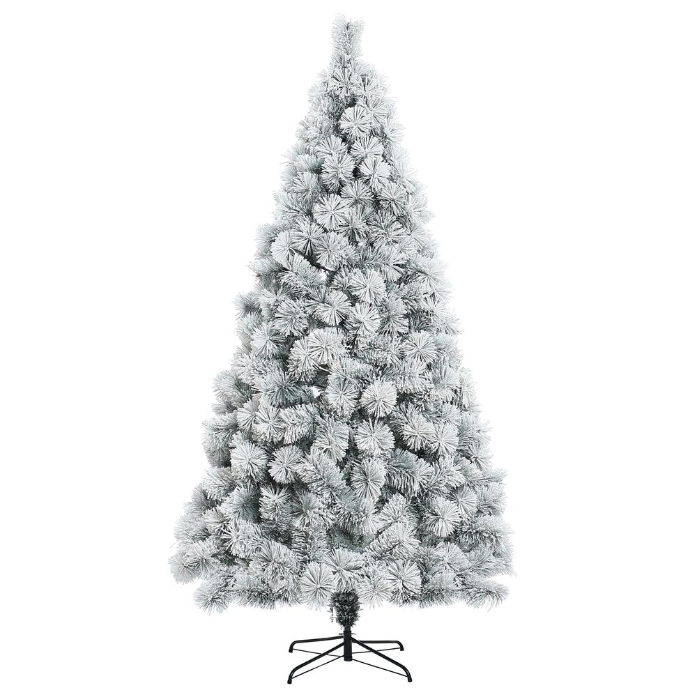 7.7Ft Full Artificial Snow-Flocked Christmas Tree. Picture 1