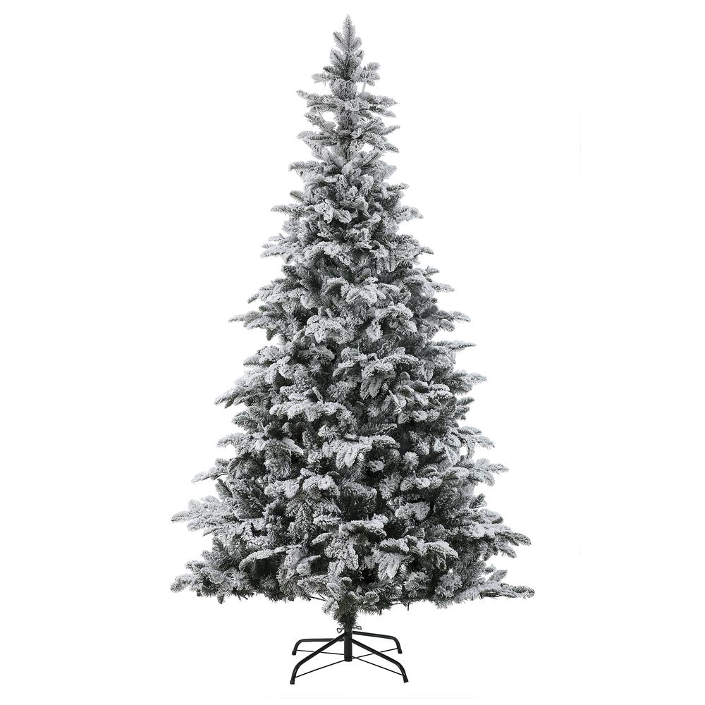 7ft Pre-lit PE/PVC Artificial Flocked Christmas Tree. Picture 1