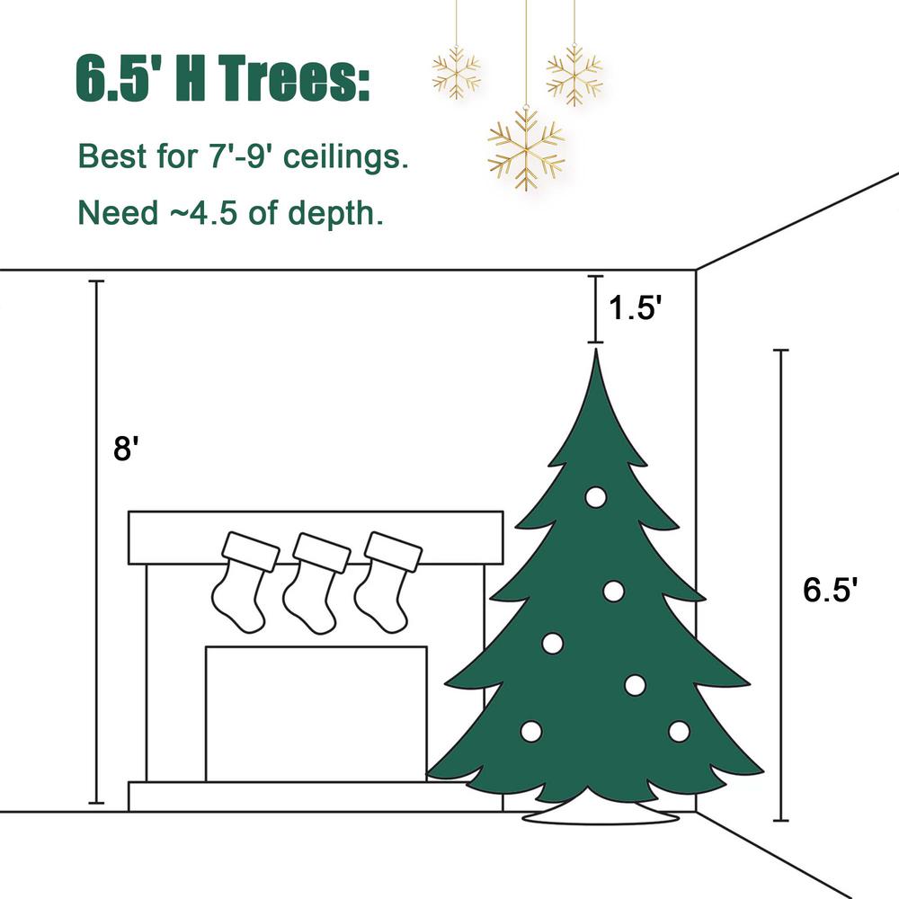 6.5Ft Pre-Lit Artificial White Full Christmas Tree. Picture 15