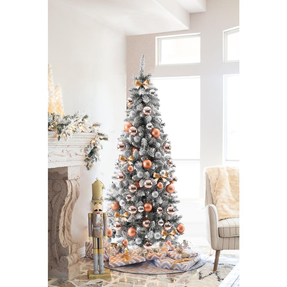 6Ft Artificial Flocked Slim Fir Christmas Tree. Picture 2