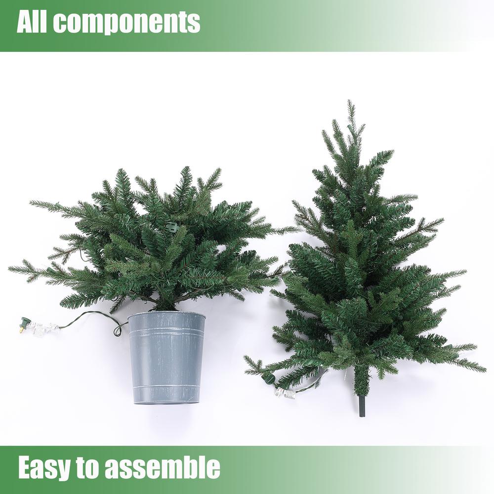4Ft Pre-Lit LED Artificial Fir Christmas Tree with Metal Pot. Picture 6