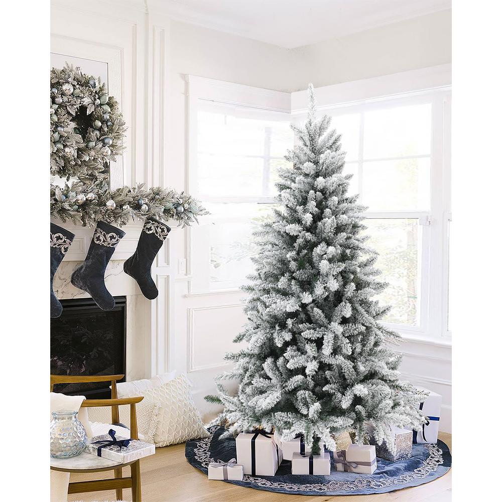 6Ft Artificial Flocked Full Fir Christmas Tree. Picture 4